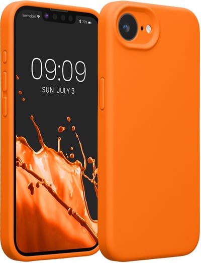 kwmobile telefoonhoesje geschikt voor Apple iPhone 17e / iPhone 16e - TPU backcover met siliconen coating - Smartphone case in fruitig oranje