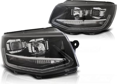 Koplampen dagrijlicht VW T6 15- ZWART LED TRU DRL