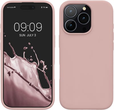 kwmobile telefoonhoesje geschikt voor Apple iPhone 16 Pro - Hoesje met siliconen coating - Smartphone case in oudroze