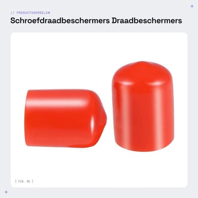 Dailygoods - Schroefdraadbeschermers - Draadbeschermers voor schroeven - Flexibel PVC-rubber - Rood - Eindkappen voor buizen - Perfect voor meubelpote...