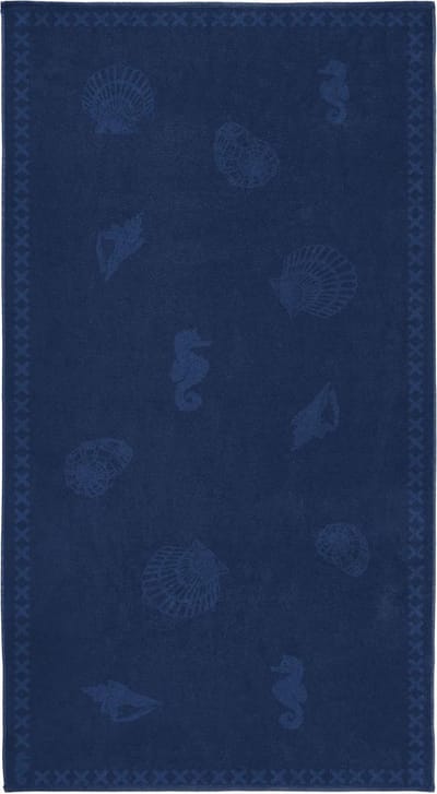 Seahorse Shells - Strandlaken - 100 x 200 cm - Navy