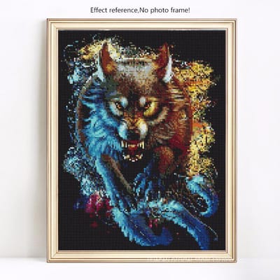 Peinture Diamant Ronde Complète Arrivée Animaux Broderie Diamant Vente Broderie Diamant Loup 20X30 gray