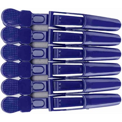 6 stuks krokodillenhaarspeldjes, antislip, enkele punt, haarsectie, klauwsluitingen, geel blauw