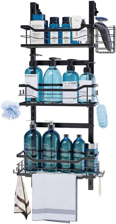 Unyqoos ® Stijlvolle Hangende Douche Organizer met Verstelbare Hoogte, Zonder Boren, Ideaal voor Badkameropslag