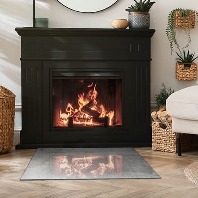 Coloray Vloerplaat Houtkachel - Plaat voor Onder Houtkachel - 80 cm x 60 cm - Open Haard Accessoires - Grijs Vloerplaat Kachel - Verwarmingsaccessoires - Plaat onder Houtkachel - Kachel Onderplaat - Vloerplaat Voor Kachel