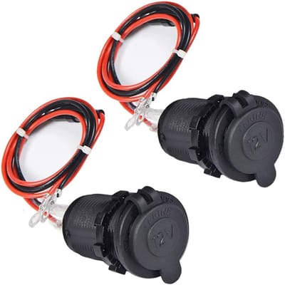 Sigarettenaansteker - 2stuks - Auto-aansluiting - met 0,6 m kabel - voor boten, motoren en auto's - 12V / 24V DC lichter stopcontact voor boot motorfiets auto