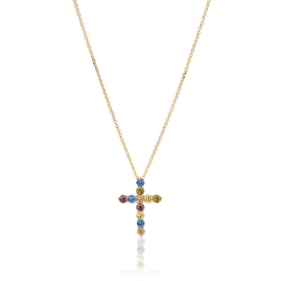 SIF JAKOBS JEWELLERY BELLUNO CROCE NECKLACE SJ-N2394-XCZ-YG