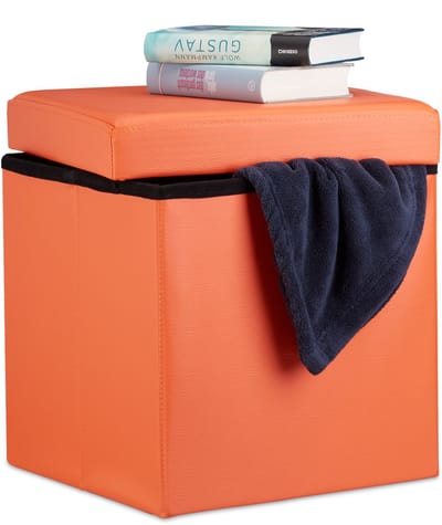 Poef met opbergruimte - 40 liter - oranje