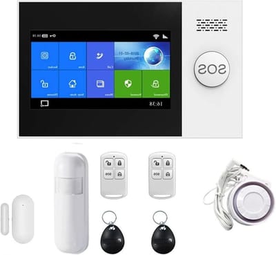 Alarmsysteem Set - Beveiligingskit Compleet - Huisbeveiliging Thuis - 4.3 Inch Kleurenscherm - 10x10x10 mm - Set-B