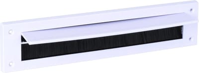Interne brievenbus tochtuitsluiter met borstels en klep - wit PVC - brievenbusklep