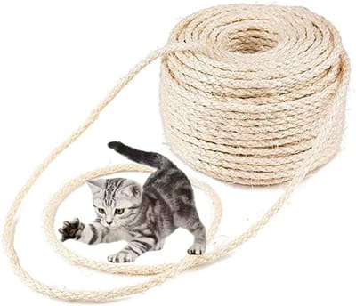 Famanu - Set van 2 sisal krabpalen, natuurlijke afwerking