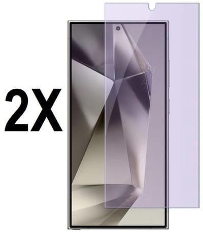 Screenz® -ANTI BLUE LIGHT Screenprotector geschikt voor Samsung Galaxy S25 Ultra - Tempered glass Screen protector geschikt voor Samsung Galaxy S25 Ultra - Beschermglas - Glasplaatje - 2 stuks