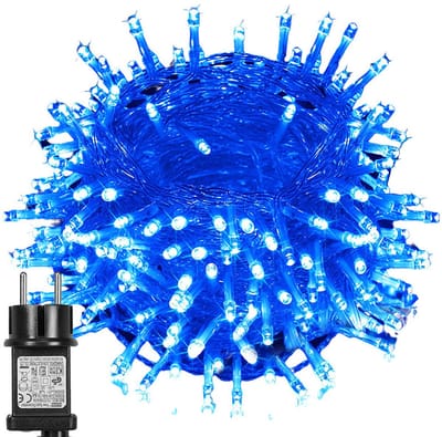 MUPOO Blauw Kerstverlichting Buiten - 30 m 300 LED's - 8 modi - IP44 Waterdicht - met Timer en Geheugenfunctie - Ideaal voor Binnen en Buiten - Perfect voor Kerstdecoratie - Kerstversiering