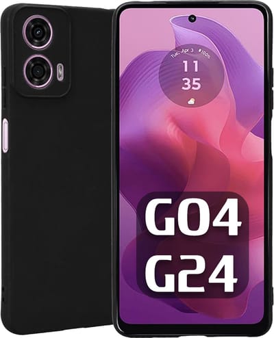 Casemania Hoesje Geschikt voor Motorola Moto G04 & G24 - Zwart - Siliconen Back Cover