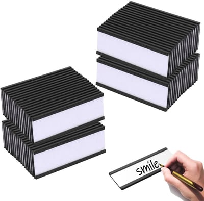 Cosensi- Magnetische Labelhouders 60 Stuks - 7,5 x 2,5 cm - Magneten - PVC Beschermfilms - Vervangpapieren - Eenvoudig te Verplaatsen - Magnetische Etiketten