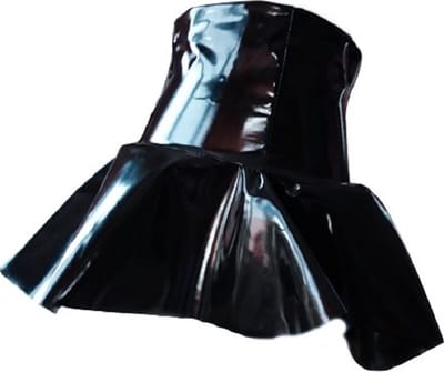 BamBella® - Datex mini Rok - Maat L/XL - zwart Rollenspel sm dames sexy Glans kleding mix van Latex en stof | Datex