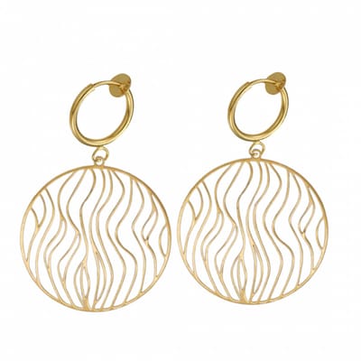 Klem oorbellen - goudkleurig - filigraan rond - geen gaatje- Charme Bijoux