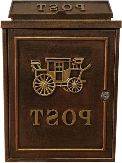 Brievenbus Buiten - Pakketbox Wandmontage - Veilig Post Ontvangen - Roestbestendig Gietaluminium - 26cm x 7cm Sleuf - Bruin