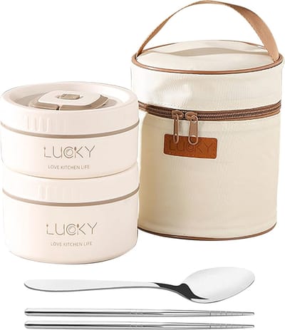 Draagbare Geïsoleerde Lunchbox - Roestvrijstalen, Magnetronbestendig, Lekvrij en Stapelbaar - Voor Kinderen en Volwassenen (1000 ml)