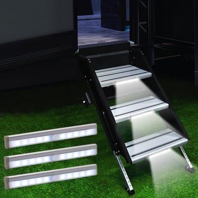 3-Pack Bewegingssensor RV Trapverlichting - Draadloze LED Nachtlichtstrip met Magneet