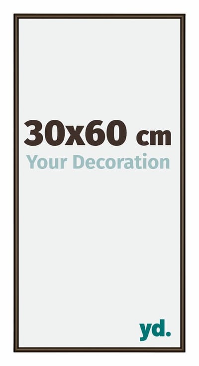 Your Decoration - Fotolijst 30x60 cm - Aluminium - Walnoot Structuur - New York