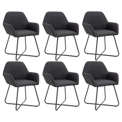 vidaXL - Eetkamerstoelen - 6 - st - stof - zwart