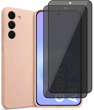 Hoesje geschikt voor Samsung Galaxy A57 – MatteShield Back Cover – Roze – 2 Stuks Privacy Screenprotector Full Cover