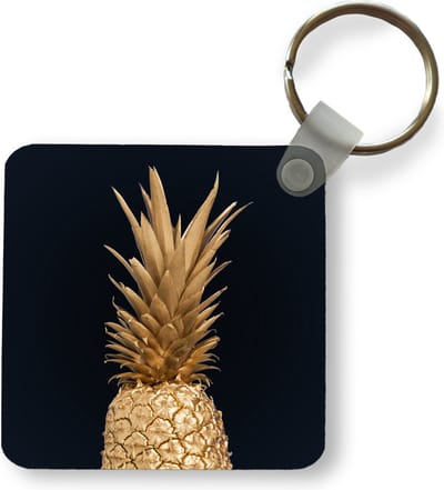 Sleutelhanger - Uitdeelcadeautjes - Ananas - Goud - Verf - Zwart - Fruit - Luxe - Plastic