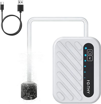 USB Oplaadbare Luchtpomp voor Aquarium, Stille Mini Aerator met 3 Instellingen voor Hydroponics en Vervoer van Vissen