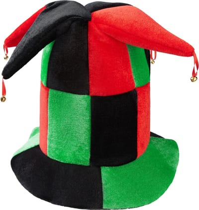 dressforfun - grote narrenhoed met klokjes - verkleedkleding kostuum halloween verkleden feestkleding carnavalskleding carnaval feestkledij partykleding - 302062