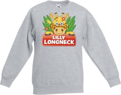 Lilly longneck de giraffe sweater grijs voor kinderen - unisex - giraffen trui - kinderkleding / kleding 98/104