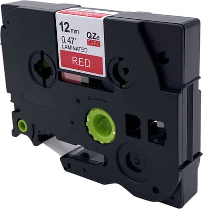 DULA Brother Compatible label tape- Tze-435 - 1 cassette - Brother P-Touch - Wit op rood - 12mm x 8m