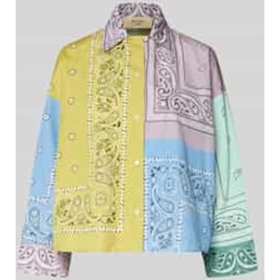 loose fit blouse met lange mouwen van puur katoen 'LAMPONE'