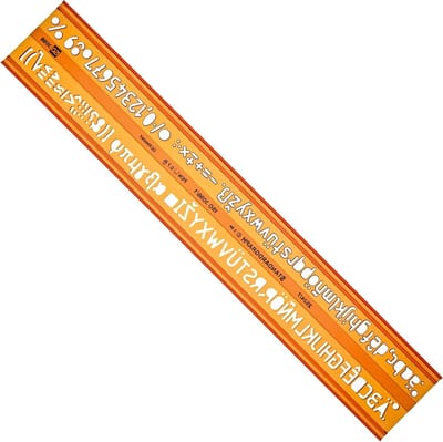 Tekenhulp Sjabloon - Brief Gids - Tekenen Opstellen - Transparant Kunststof - 7mm Lijngrootte - Oranje