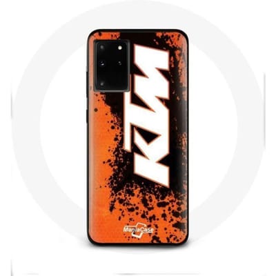 Hoesje voor Samsung Galaxy S11 Plus KTM Logo wit oranje achtergrond
