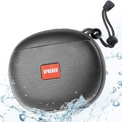 GTB® Douche Speaker - Badkamer Speaker - Douche Speaker Bluetooth - Zwart - 6cm x 13cm x 10cm