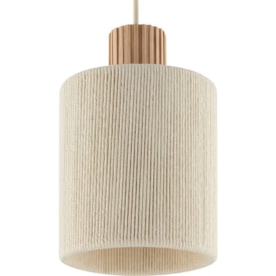 Brilliant Hanglamp Arlo, beige, textiel/hout, Ø 40 cm, 3-lamps