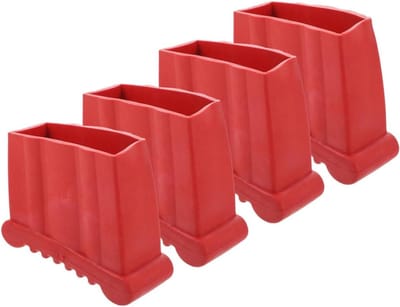 Ladder Voetbeschermers - Rubber Pads - Stabiliteit Vergroten - Antislip Ontwerp - 4 stuks - Rood