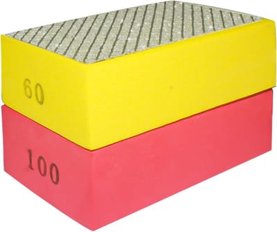 Diamant polijstpads - Schuurblokken - Materiaal slijpen - Slijtvast en duurzaam - 2 stuks 60/100 - Grijs