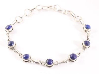 Fijne zilveren armband met lapis lazuli