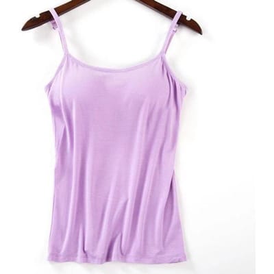 Dames zomer tanktop hemdje met ingebouwde bh-pad Modieus bh-top vest S