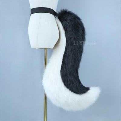 Queue de Bête Poilue Large de 90 cm Renard Loup Queue de Shiba Ornement de Taille Accessoires de Costume de Fête Déguisement Peluche Cosplay Anime Accessoires about 90CM white