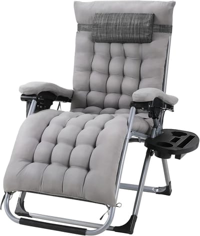 Joorly Tuinstoelen - Ligstoel Tuin - Ligbed - Lounge Chair - Verstelbare Tuinstoel - Zero Gravity - Dik Kussen – 160 KG Draagvermogen - 160 x 69 x 80cm - Zwart