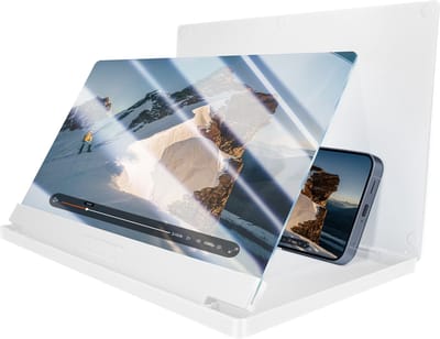 Avizar 12-inch schermversterker voor smartphones met HD-lens, Wit