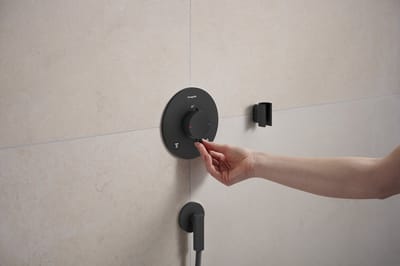 Hansgrohe FixFit Fine S - Wandaansluitbocht, mat zwart 28882670
