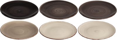 Cookinglife Dinerborden Delice Grijs - Set van 6 ø 26,5 cm Aardewerk - Vaatwasser- & Magnetronbestendig