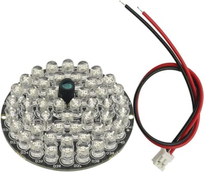 IR Illuminator - Nachtzicht Lamp - Beveiligingscamera's Verbeteren - 48 LED's - 53 mm - Rood