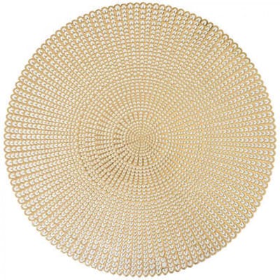 Placemats - Rond - 38 cm - 4 stuks - Onderlegger - Hitte bestendig - delicatesse goud d41 - Luxe uitstraling