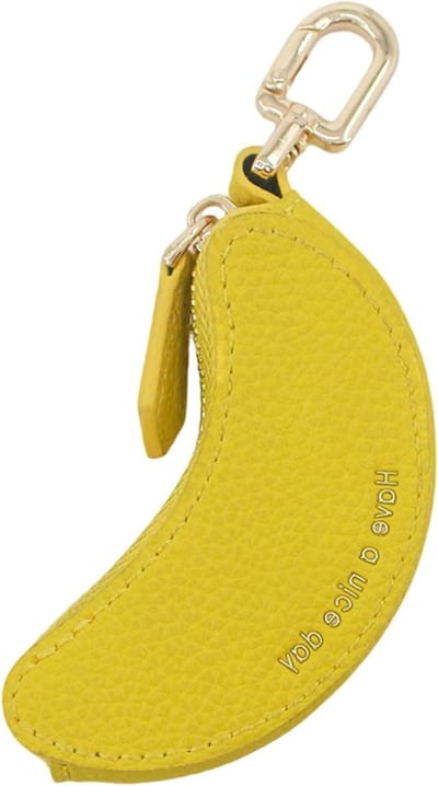 Mini Portemonnee Sleutelhanger, Banane Fruit Muntentas van Leer, Schattige Tas Hanger voor Handtas, Sleutels en Cadeaus voor Vrouwen en Meisjes, Compact en Handig