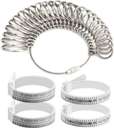 Vingermaat Ring Set van 5 Stuks - Professionele Maatmeetinstrumenten voor Verlovings- en Trouwringen, Nauwkeurige Metingen voor Sieraden